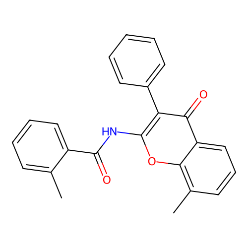 2-methyl-N-(8-methyl-4-oxo-3-phenyl-4H-chromen-2-yl)benzamide structure