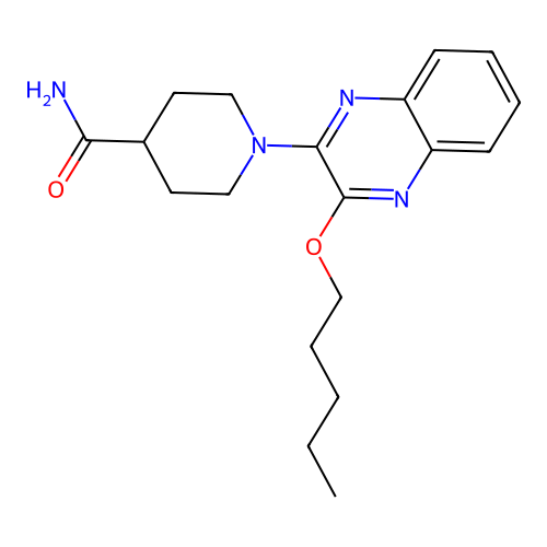 1-(3-(Pentyloxy)quinoxalin-2-yl)piperidine-4-carboxamide structure