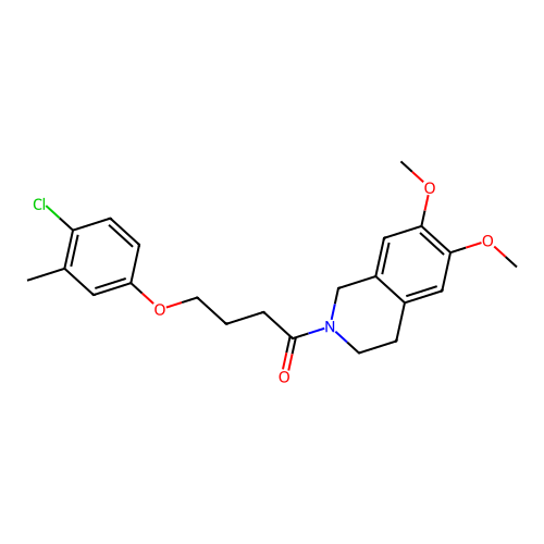 4-(4-chloro-3-methylphenoxy)-1-(6,7-dimethoxy-3,4-dihydroisoquinolin-2(1H)-yl)butan-1-one structure