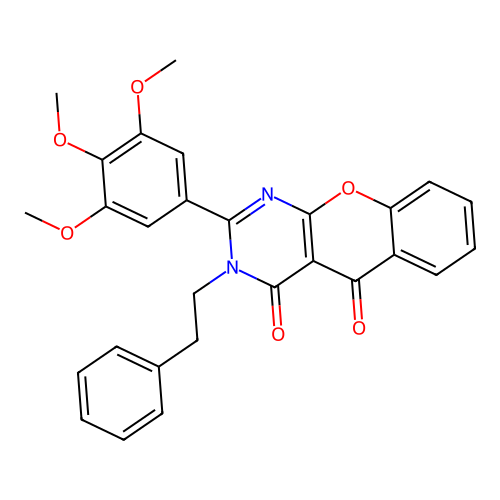 3-phenethyl-2-(3,4,5-trimethoxyphenyl)chromeno[2,3-d]pyrimidine-4,5-dione structure
