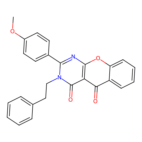 2-(4-methoxyphenyl)-3-phenethyl-3H-chromeno[2,3-d]pyrimidine-4,5-dione structure