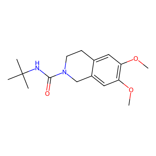N-tert-butyl-6,7-dimethoxy-3,4-dihydroisoquinoline-2(1H)-carboxamide structure