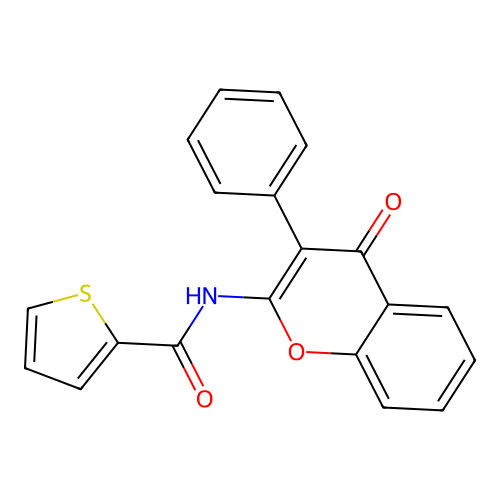 N-(4-oxo-3-phenyl-4H-chromen-2-yl)thiophene-2-carboxamide structure