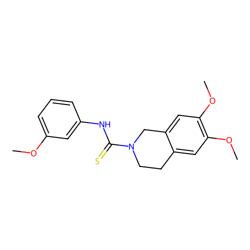 6,7-dimethoxy-N-(3-methoxyphenyl)-3,4-dihydroisoquinoline-2(1H)-carbothioamide structure
