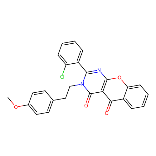 2-(2-chlorophenyl)-3-(4-methoxyphenethyl)-3H-chromeno[2,3-d]pyrimidine-4,5-dione structure