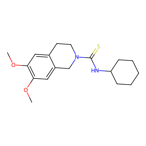 N-cyclohexyl-6,7-dimethoxy-3,4-dihydroisoquinoline-2(1H)-carbothioamide structure
