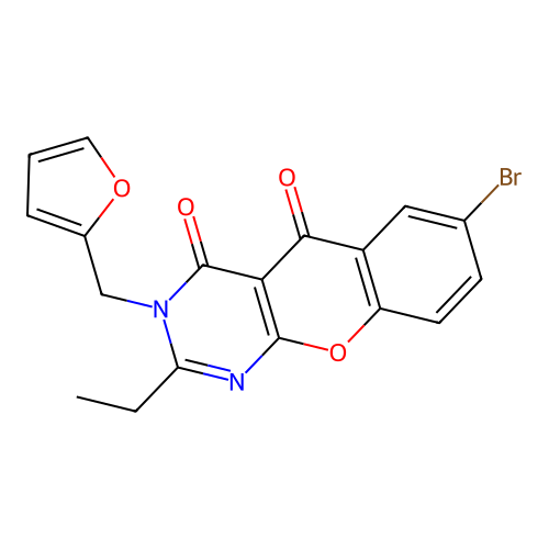 7-bromo-2-ethyl-3-(furan-2-ylmethyl)-3H-chromeno[2,3-d]pyrimidine-4,5-dione structure