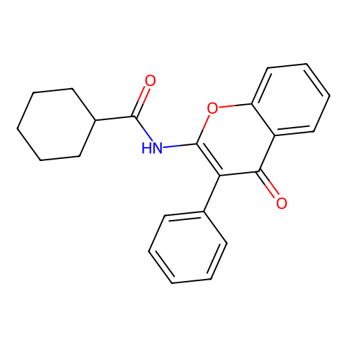 N-(4-oxo-3-phenyl-4H-chromen-2-yl)cyclohexanecarboxamide structure