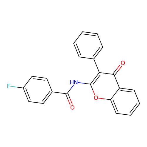 4-fluoro-N-(4-oxo-3-phenyl-4H-chromen-2-yl)benzamide structure