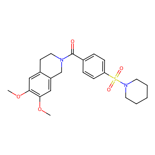 (6,7-dimethoxy-3,4-dihydro-1H-isoquinolin-2-yl)-(4-piperidin-1-ylsulfonylphenyl)methanone structure