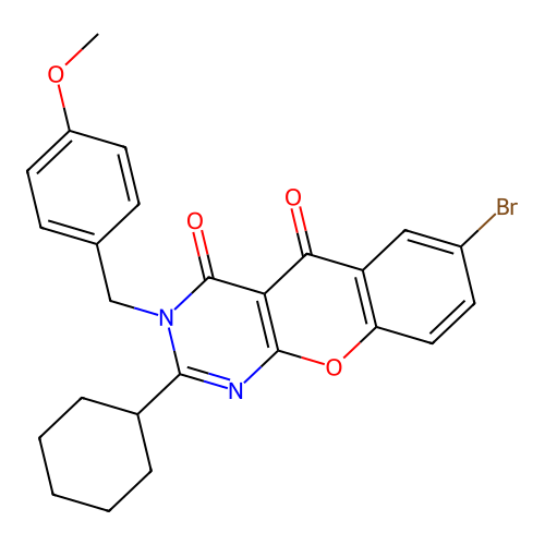 7-bromo-2-cyclohexyl-3-(4-methoxybenzyl)-3H-chromeno[2,3-d]pyrimidine-4,5-dione structure
