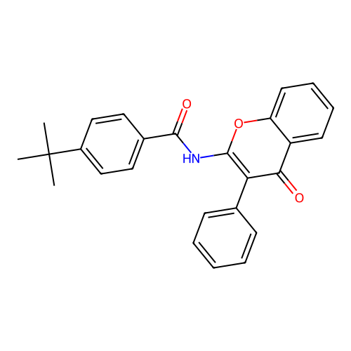 4-tert-butyl-N-(4-oxo-3-phenyl-4H-chromen-2-yl)benzamide structure
