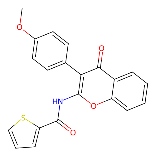 N-[3-(4-methoxyphenyl)-4-oxo-4H-chromen-2-yl]thiophene-2-carboxamide structure