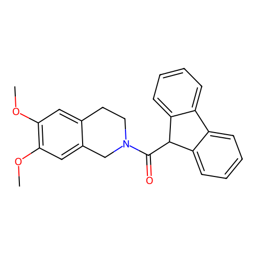 (6,7-dimethoxy-3,4-dihydroisoquinolin-2(1H)-yl)(9H-fluoren-9-yl)methanone structure