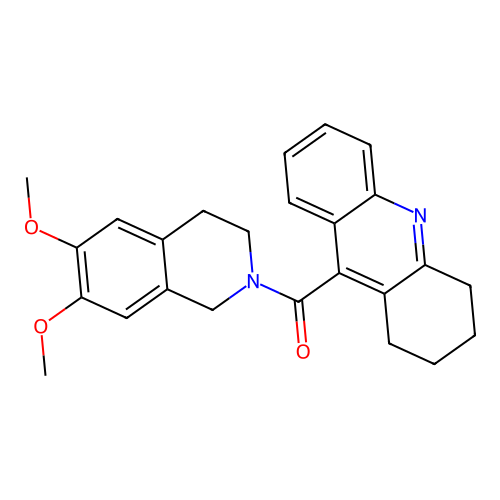 (6,7-dimethoxy-3,4-dihydroisoquinolin-2(1H)-yl)(1,2,3,4-tetrahydroacridin-9-yl)methanone structure