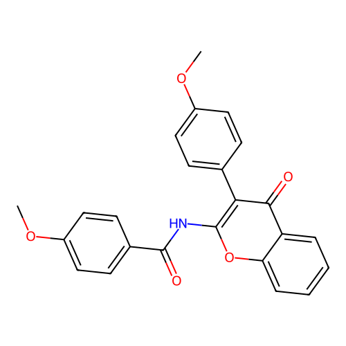 4-methoxy-N-[3-(4-methoxyphenyl)-4-oxo-4H-chromen-2-yl]benzamide structure