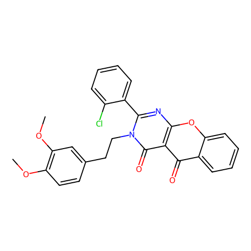 2-(2-chlorophenyl)-3-(3,4-dimethoxyphenethyl)-3H-chromeno[2,3-d]pyrimidine-4,5-dione structure