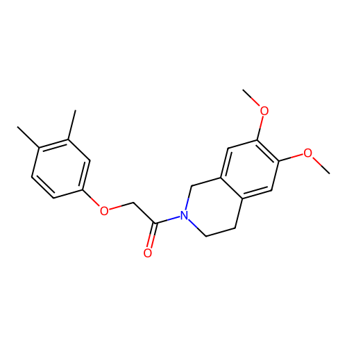 1-(6,7-dimethoxy-3,4-dihydro-1H-isoquinolin-2-yl)-2-(3,4-dimethylphenoxy)ethanone structure