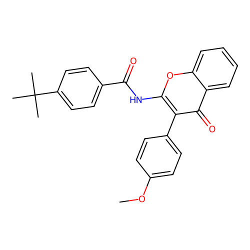 4-tert-butyl-N-[3-(4-methoxyphenyl)-4-oxo-4H-chromen-2-yl]benzamide structure