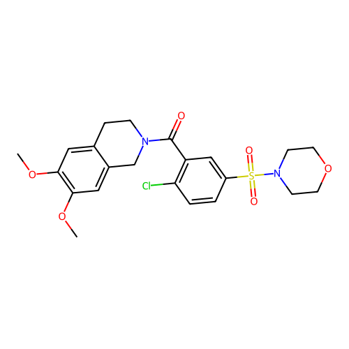 (2-chloro-5-(morpholinosulfonyl)phenyl)(6,7-dimethoxy-3,4-dihydroisoquinolin-2(1H)-yl)methanone structure