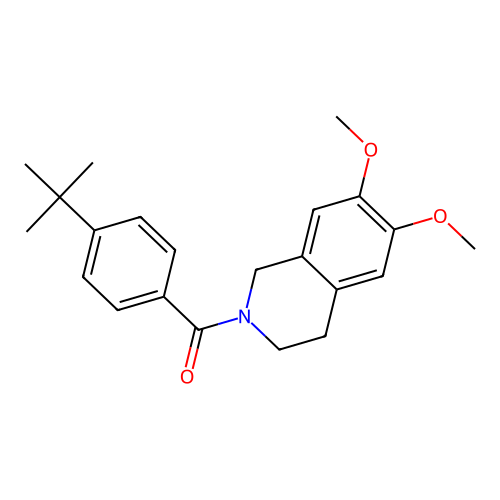 (4-tert-butylphenyl)(6,7-dimethoxy-3,4-dihydroisoquinolin-2(1H)-yl)methanone structure