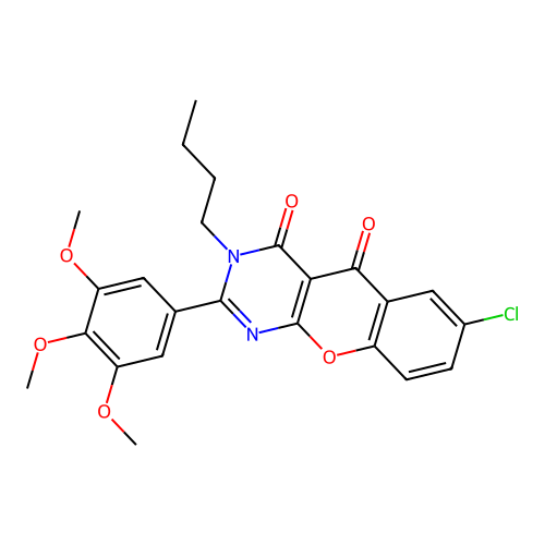 3-butyl-7-chloro-2-(3,4,5-trimethoxyphenyl)-3H-chromeno[2,3-d]pyrimidine-4,5-dione structure
