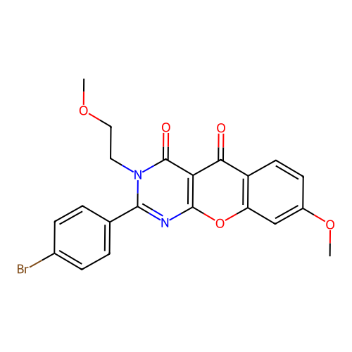 2-(4-bromophenyl)-8-methoxy-3-(2-methoxyethyl)-3H-chromeno[2,3-d]pyrimidine-4,5-dione structure