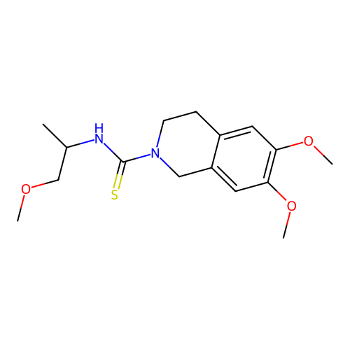 6,7-dimethoxy-N-(1-methoxypropan-2-yl)-3,4-dihydroisoquinoline-2(1H)-carbothioamide structure