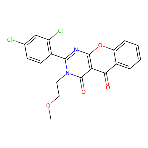 2-(2,4-dichlorophenyl)-3-(2-methoxyethyl)-3H-chromeno[2,3-d]pyrimidine-4,5-dione structure
