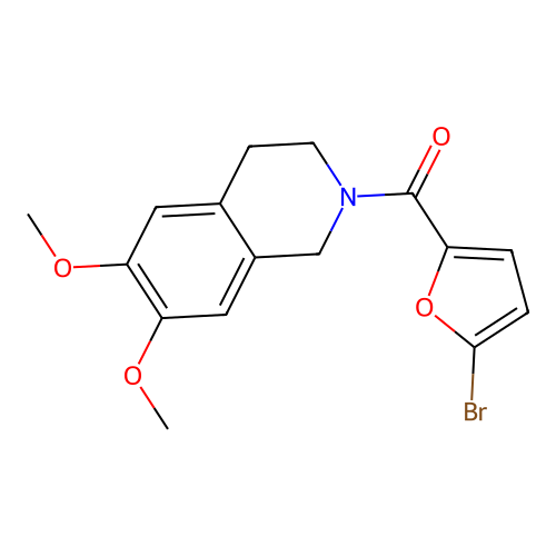 (5-bromofuran-2-yl)(6,7-dimethoxy-3,4-dihydroisoquinolin-2(1H)-yl)methanone structure