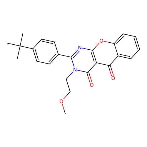 2-(4-(tert-butyl)phenyl)-3-(2-methoxyethyl)-3H-chromeno[2,3-d]pyrimidine-4,5-dione structure