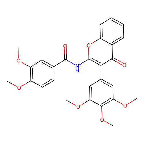3,4-dimethoxy-N-(4-oxo-3-(3,4,5-trimethoxyphenyl)-4H-chromen-2-yl)benzamide structure