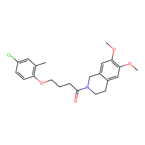 4-(4-chloro-2-methylphenoxy)-1-(6,7-dimethoxy-3,4-dihydroisoquinolin-2(1H)-yl)butan-1-one structure