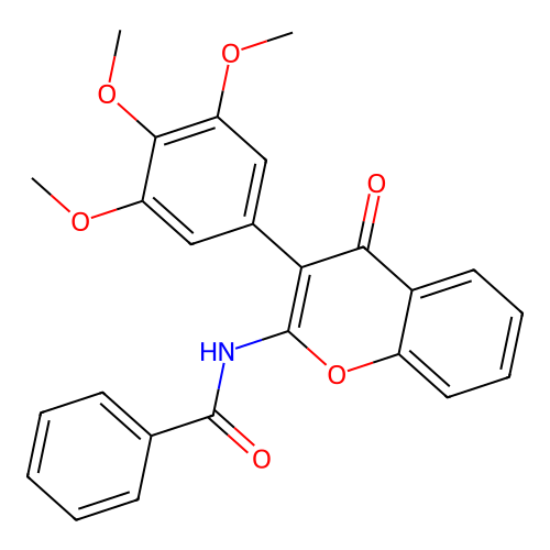 N-[4-oxo-3-(3,4,5-trimethoxyphenyl)-4H-chromen-2-yl]benzamide structure