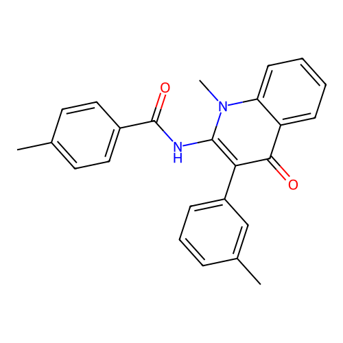 4-methyl-N-[1-methyl-3-(3-methylphenyl)-4-oxo-1,4-dihydroquinolin-2-yl]benzamide structure