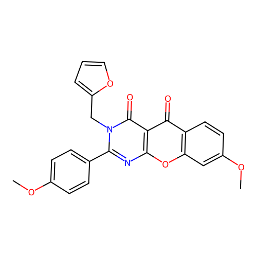 3-(furan-2-ylmethyl)-8-methoxy-2-(4-methoxyphenyl)-3H-chromeno[2,3-d]pyrimidine-4,5-dione structure