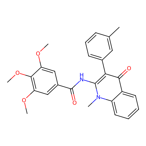 3,4,5-trimethoxy-N-[1-methyl-3-(3-methylphenyl)-4-oxoquinolin-2-yl]benzamide structure