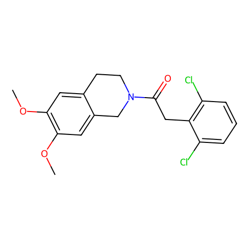 2-(2,6-dichlorophenyl)-1-(6,7-dimethoxy-3,4-dihydroisoquinolin-2(1H)-yl)ethanone structure
