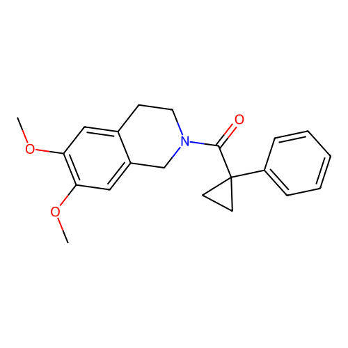 (6,7-dimethoxy-3,4-dihydroisoquinolin-2(1H)-yl)(1-phenylcyclopropyl)methanone structure