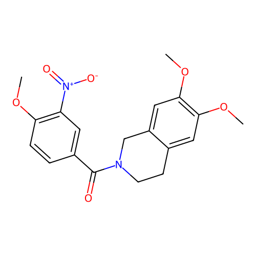 (6,7-dimethoxy-3,4-dihydroisoquinolin-2(1H)-yl)(4-methoxy-3-nitrophenyl)methanone structure