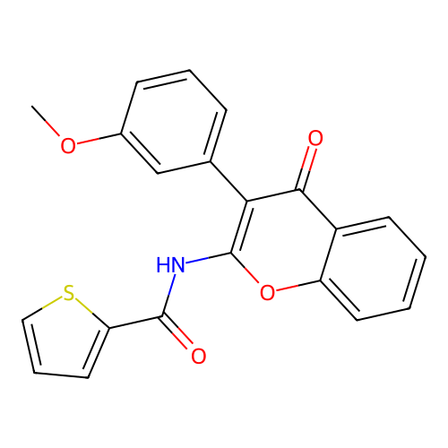 N-(3-(3-methoxyphenyl)-4-oxo-4H-chromen-2-yl)thiophene-2-carboxamide structure