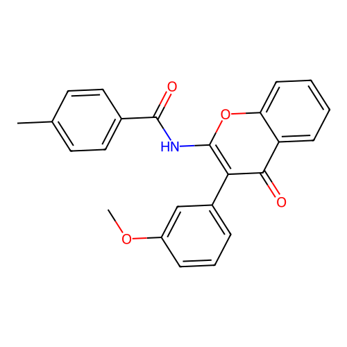 N-(3-(3-methoxyphenyl)-4-oxo-4H-chromen-2-yl)-4-methylbenzamide structure