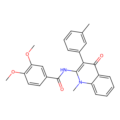 3,4-dimethoxy-N-[1-methyl-3-(3-methylphenyl)-4-oxoquinolin-2-yl]benzamide structure