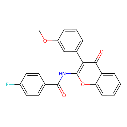 4-fluoro-N-(3-(3-methoxyphenyl)-4-oxo-4H-chromen-2-yl)benzamide structure