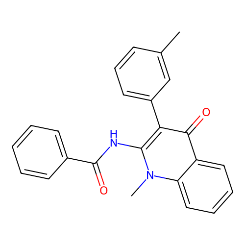 N-[1-methyl-3-(3-methylphenyl)-4-oxo-1,4-dihydroquinolin-2-yl]benzamide structure
