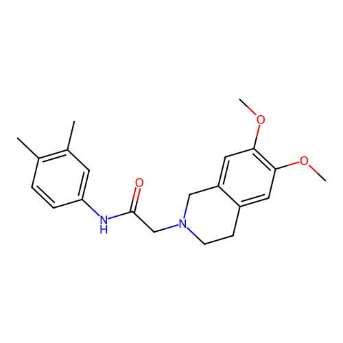 2-(6,7-dimethoxy-3,4-dihydro-1H-isoquinolin-2-yl)-N-(3,4-dimethylphenyl)acetamide structure
