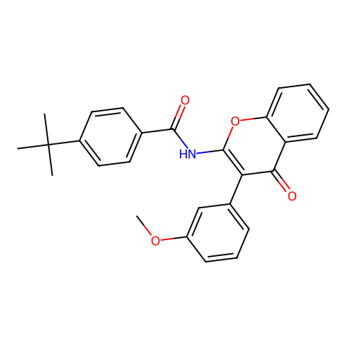 4-tert-butyl-N-[3-(3-methoxyphenyl)-4-oxo-4H-chromen-2-yl]benzamide structure