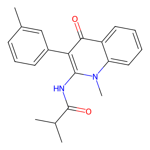 2-methyl-N-[1-methyl-3-(3-methylphenyl)-4-oxoquinolin-2-yl]propanamide structure
