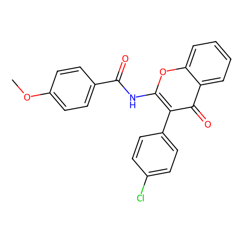 N-(3-(4-chlorophenyl)-4-oxo-4H-chromen-2-yl)-4-methoxybenzamide structure