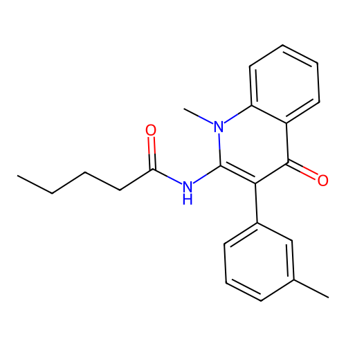 N-[1-methyl-3-(3-methylphenyl)-4-oxo-1,4-dihydroquinolin-2-yl]pentanamide structure